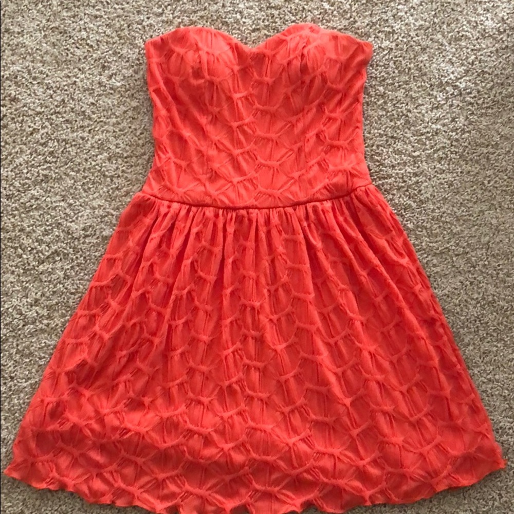 Orange Strapless Dress